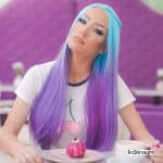 colored long straight hair